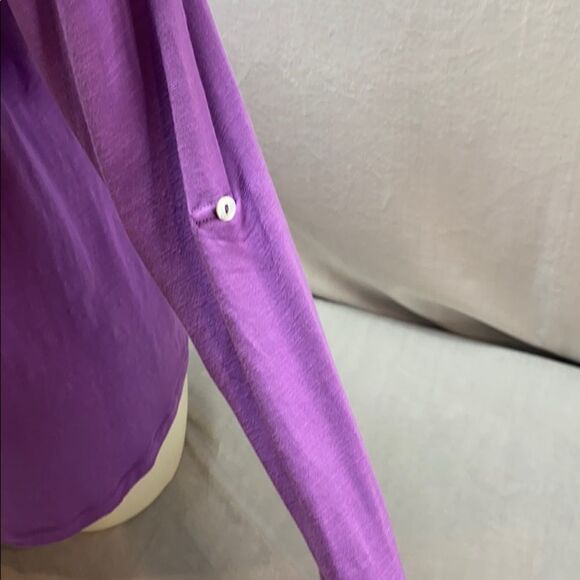 Soft Surroundings Long Sleeve V neck Purple Blouse - Picture 3 of 4